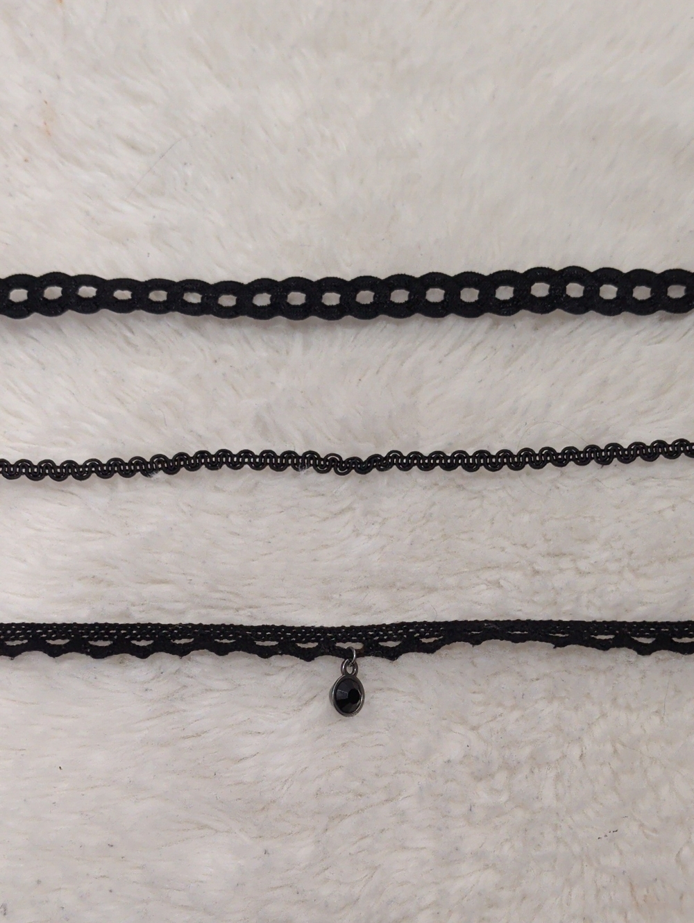 3-Piece Black Choker Necklace Set
